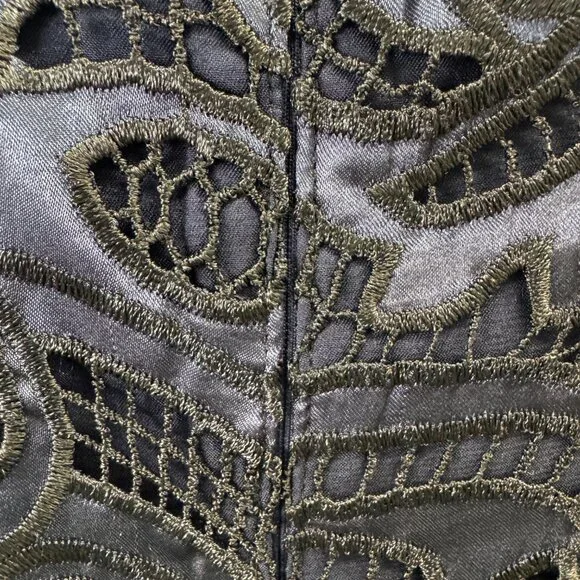 Antonio Melani Liva Black & Blue Lace Embroidered Fit & Flare Dress - Size 12 - Picture 8 of 16